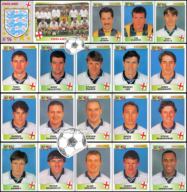 England Panini UEFA EURO 1996