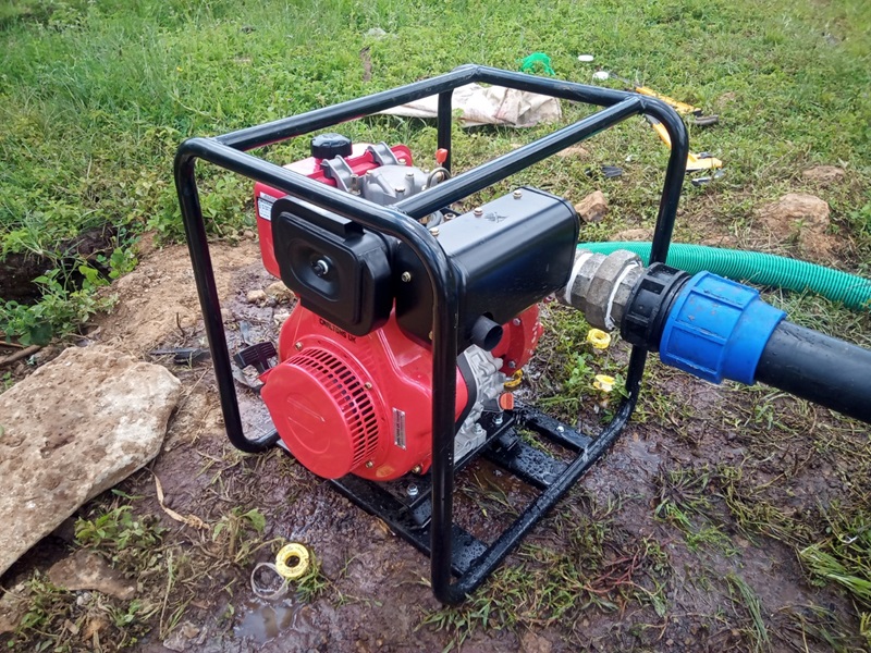 Water pump on the ground