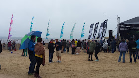 Raining at Electric beach Festival Cornwall