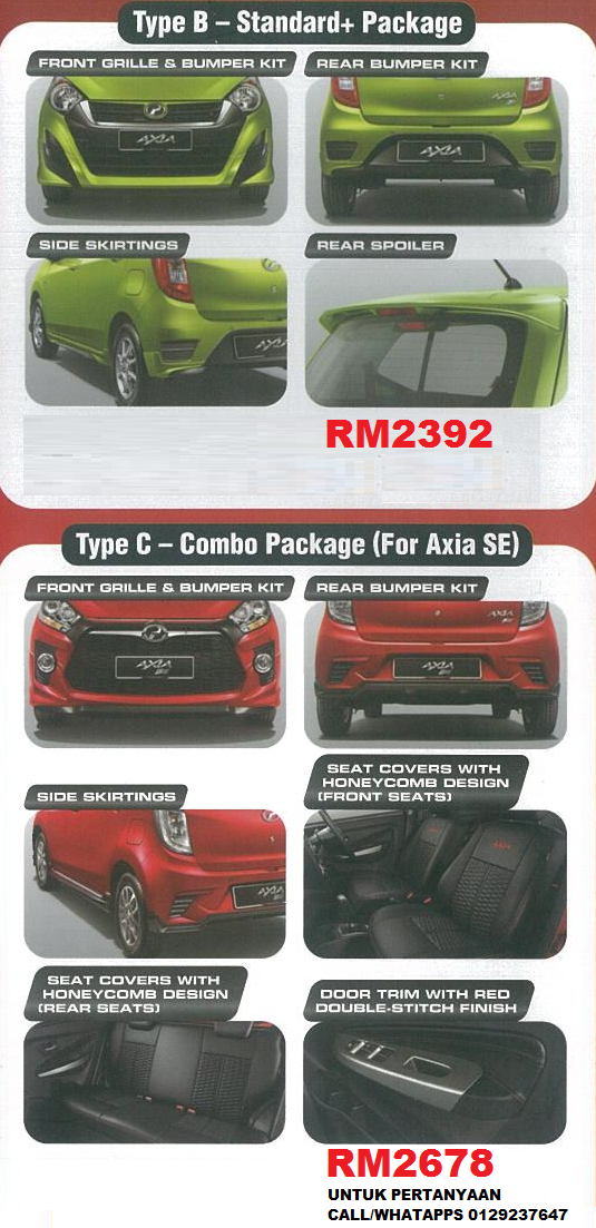 Promosi Perodua Axia standard G + Bodykit original Gear Up 