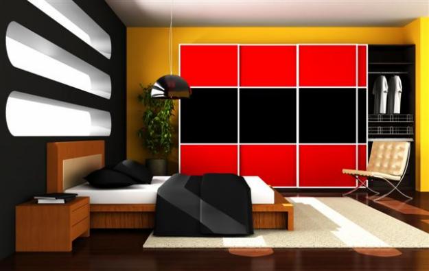 Large Colorful Bedroom Wardrobe Design