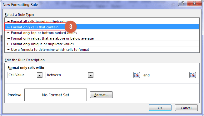 Cara menandai sel di excel 5