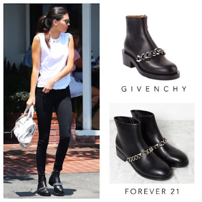 Kendall Jenner in Givenchy Laura Chain Link Ankle Boots vs Forever 21