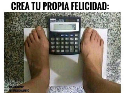 crea tu propia felicidad,báscula,calculadora