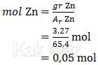 Penentuan jumlah mol dari Zn