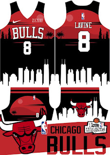 Editable Zach Lavine Chicago Bulls Basketball Jersey Design