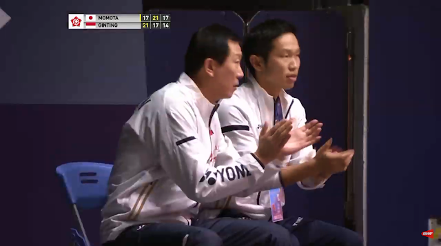 Ginting vs Momota. Foto:BWFWorldTV