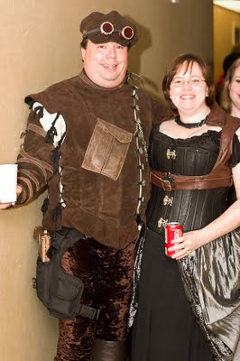 Brent Morgan and Cherie Morgan show off their steampunk finery at Apollocon 2011