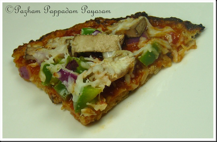 Cauliflower crusted veggie pizza