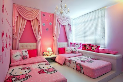 desain kamar tidur hello kitty terbaru