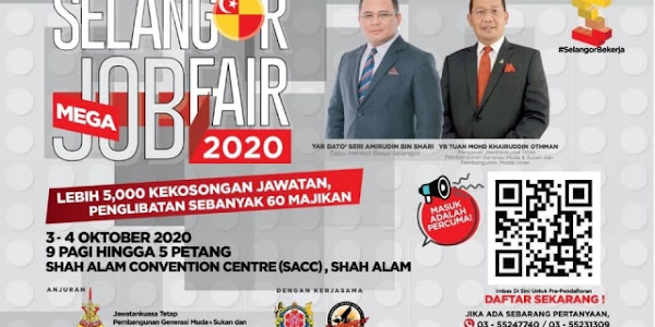 Selangor Jobs Fair Bermula 03 Hingga 04 Oktober 2020