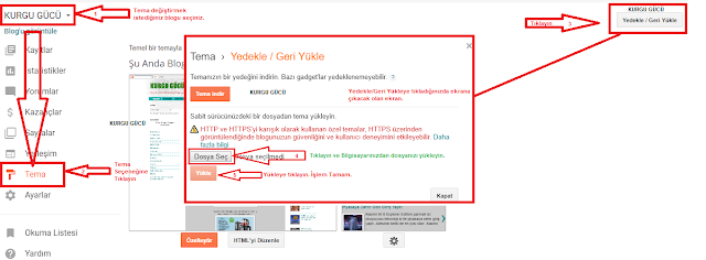 Blogger Tema Nasıl Yüklenir Adım Adım Görsel Anlatım - Kurgu Gücü