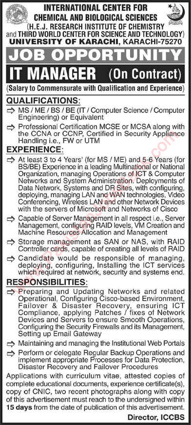 University of Karachi Jobs 2021 in Pakistan