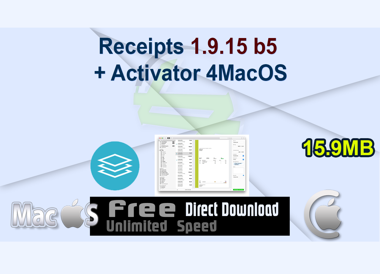 Receipts 1.9.15 b5 + Activator 4MacOS