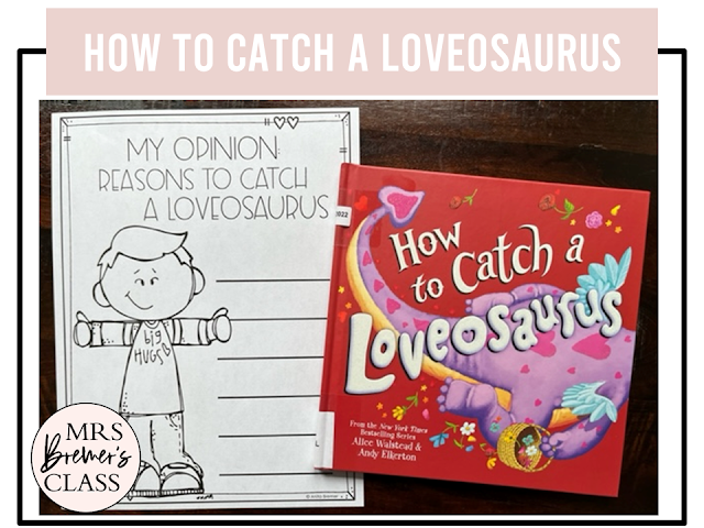 How to Catch a Loveosaurus book activities unit with literacy printables, reading companion activities, and a craft for Kindergarten and First Grade