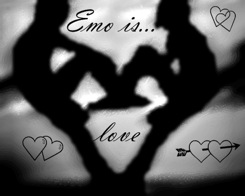 Emo Love Guy. emo love kiss cartoon. emo
