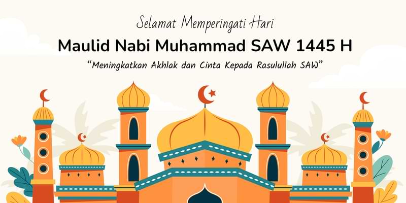 download banner hari maulid nabi 1445 hijriah 2023 gratis