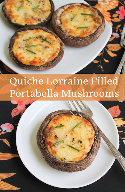 Food Lust People Love: Who needs a crust when garlicky mushrooms fulfill that role gorgeously in these Quiche Lorraine filled Portabella Mushrooms with Gruyère cheese and bacon?!