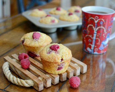Raspberry Muffins, another creative recipe for a Muffin Morning ♥ KitchenParade.com.