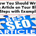 How You Should Write an Article on Your Blog 6 Steps with Examples