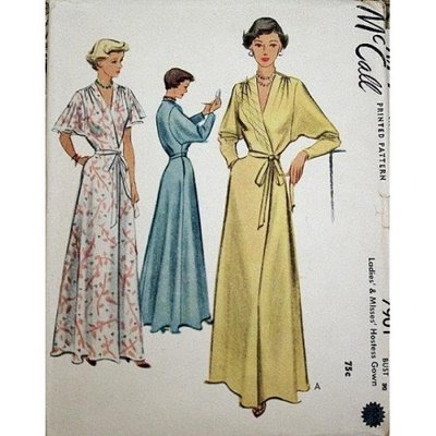 1949 McCall 39s sewing pattern Hostess gown 1333432
