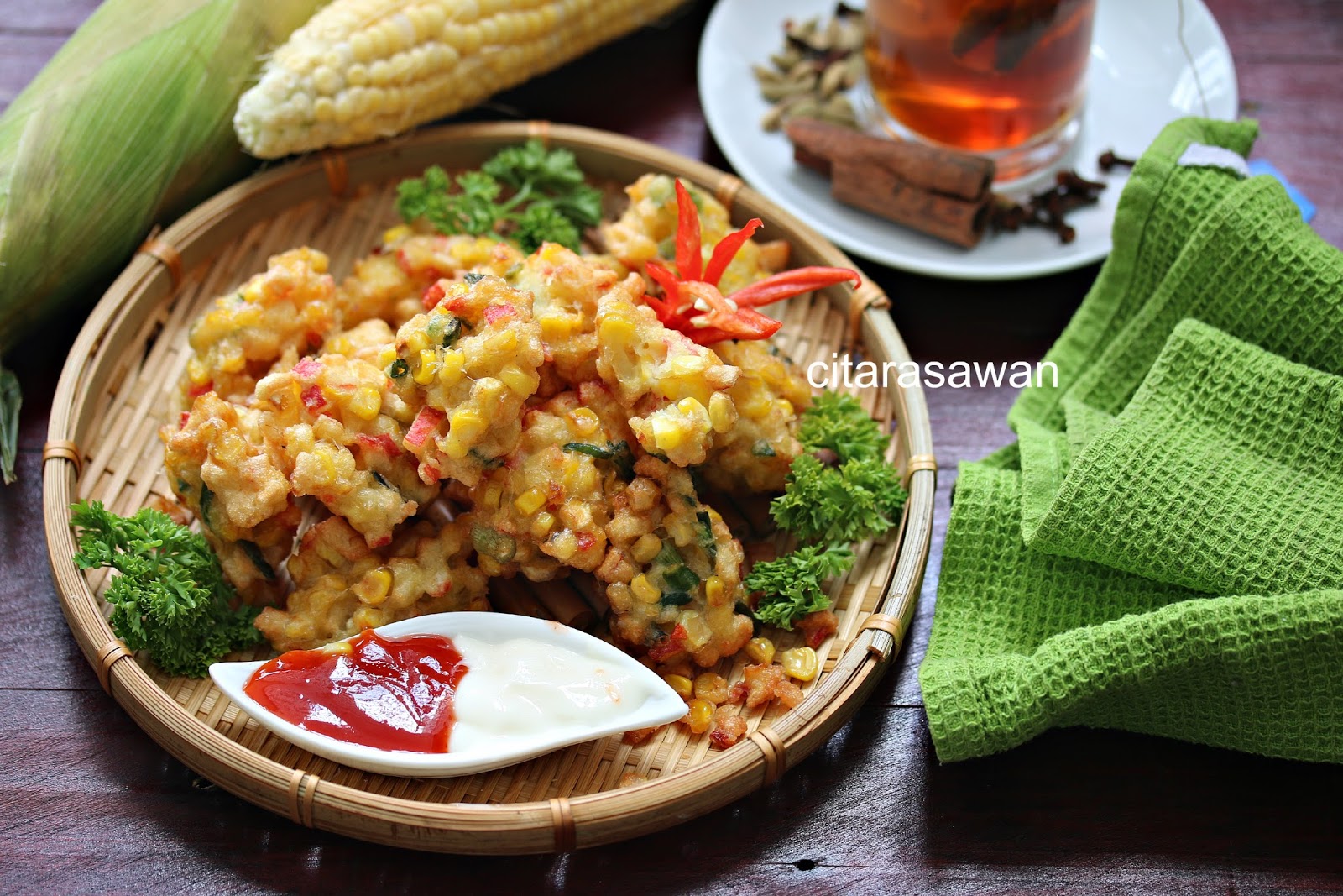 Cucur Jagung Crab Stick / Crab Stick Corn Fritters 