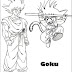 Goku grande y Goku pequeño para colorear