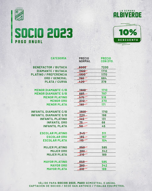 Club Oriente  Petrolero: Semana Albiverde Socio 2023