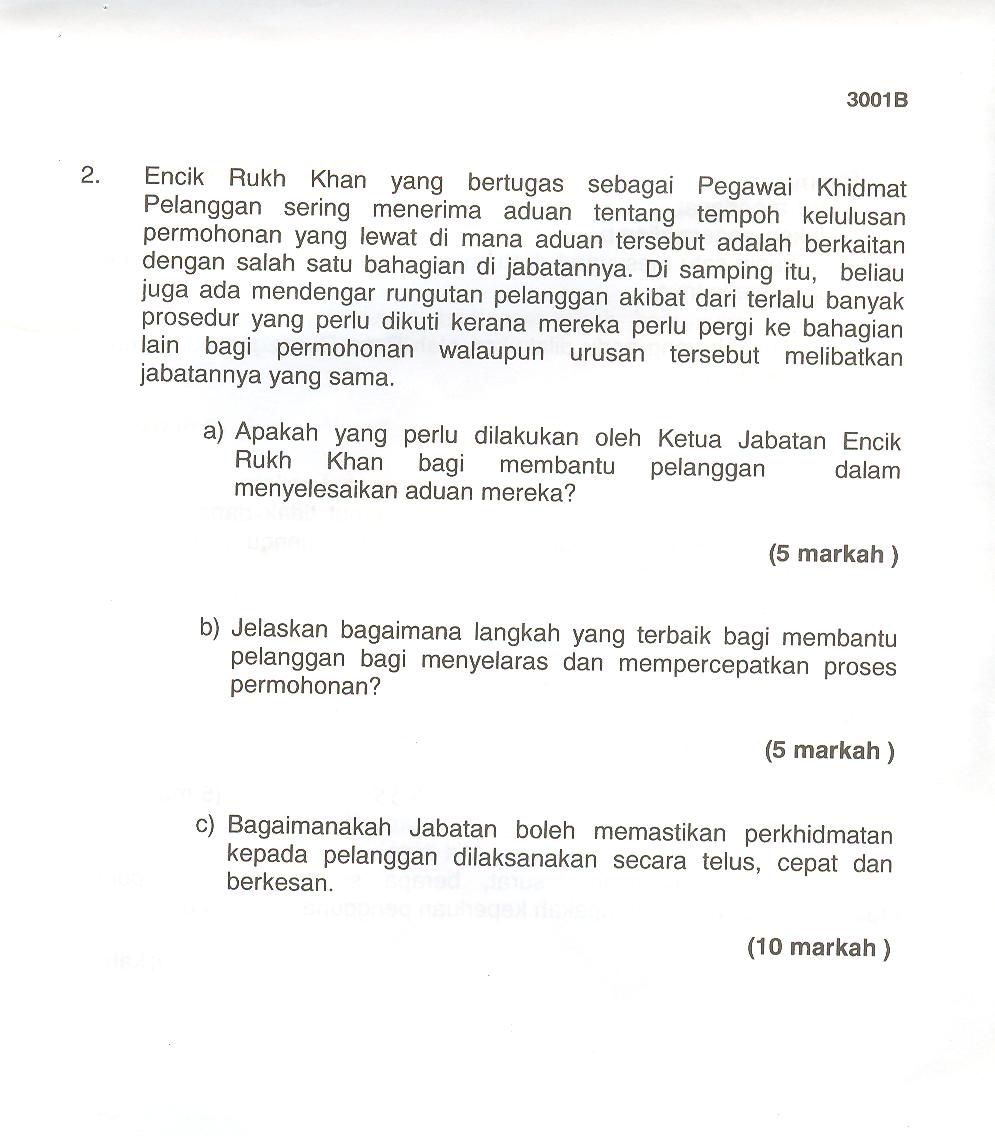 Contoh soalan KPSL N27 : BAHAGIAN II (3001B) haku punyer suke