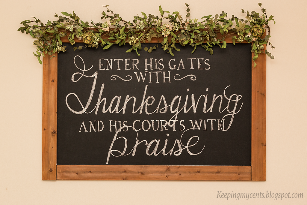 Script writing thanksgiving day chalkboard