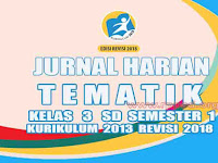 Jurnal Harian Tematik Kelas 3 SD Semester 1 Kurikulum 2013 Revisi 2018