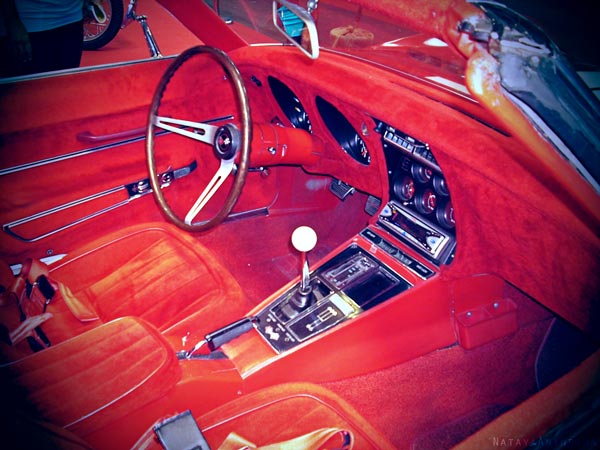 Oldtimer Cabrio Inside Orangey Red