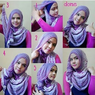 cara memakai hijab segi empat terbaru 10