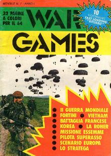 War Games 7 - Febbraio 1987 | PDF HQ | Mensile | Computer | Programmazione | Commodore | Videogiochi
Numero volumi : 31
Cari commandos, marines, guerrafondai, amanti dello «sparaspara» è arrivato finalmente il vostro momento. Vi offriamo da questo mese la possibilità di dare sfogo a tutte le voglie represse che vi portate dietro fin da bambini, quando avete avuto per la prima volta un mitra in mano o una semplice pistola da cowboy. War Games è stata studiata apposta per coloro che nei videogiochi cercano un momento di... guerra dopo troppi di pace. Bando alle gare di atletica o di pallone, a morte gli spaziali o le avventure. Affidiamo la nostra fantasia alle battaglie navali, terrestri o nel cielo dove le pale degli elicotteri solcano soltanto i confini della vostra fantasia. Ma War Games non vuol essere soltanto un'occasione di divertimento. Vuole essere pure il primo vero tentativo di offrire a un pubblico vastissimo i videogiochi di strategia, un settore che in molte altre nazioni è da tempo ai vertici degli interessi dei giovani ma non solo di loro. Crediamo che il nostro sforzo sarà premiato dal vostro interesse e quindi vi invitiamo a gustarvi tutta la rivista.