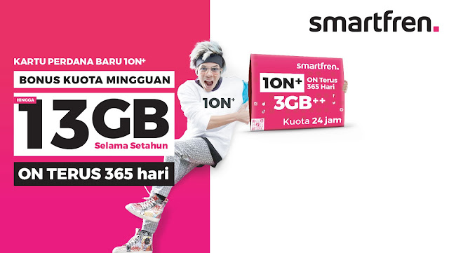 #Smartfren - #Promo Kartu Perdana Baru 10N+ Bonus Kuota Mingguan