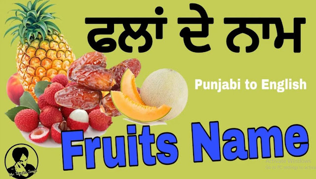 Fruits Name Punjabi and English | ਫ਼ਲਾਂ ਦੇ ਨਾਮ ਪੰਜਾਬੀ ਅਤੇ ਅੰਗਰੇਜ਼ੀ ਵਿਚ