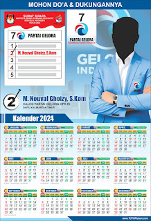Desain Kalender Caleg Partai Gelora Pemilu 2024 PSD