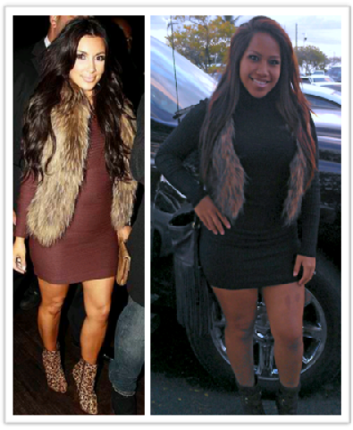 Sweater Dress on Kim Kardashian Inspired  Fur Vest   Long Sleeve Sweater Dress