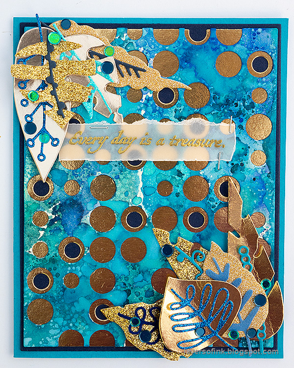 Layers of ink - Blue and Gold Card Tutorial by Anna-Karin Evaldsson.