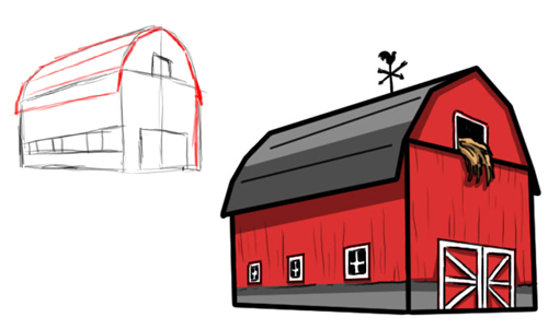 How to draw a Barn