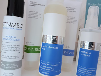 Zenmed AHA/BHA Refining Scrub, Renewing Microdermabraison Complex, Facial Cleansing Gel, Derma Cleanse Acne Mask & Spot Treatment and AHA/BHA Complex