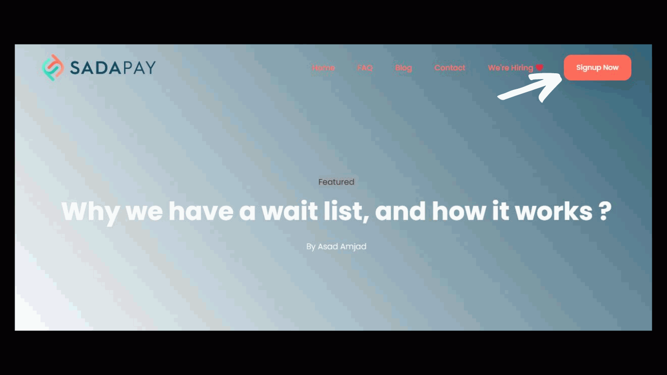 SadaPay login