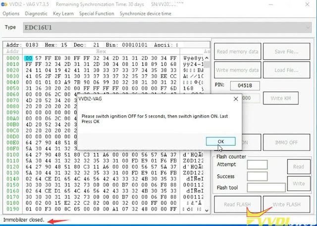 EDC16U1 Change KM and IMMO Off with Xhorse VVDI2 11