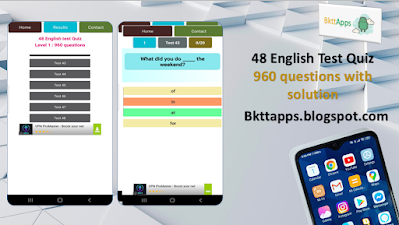 48 English Test Quiz with solution,960 Questions