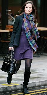Pippa Middleton in a tartan scarf