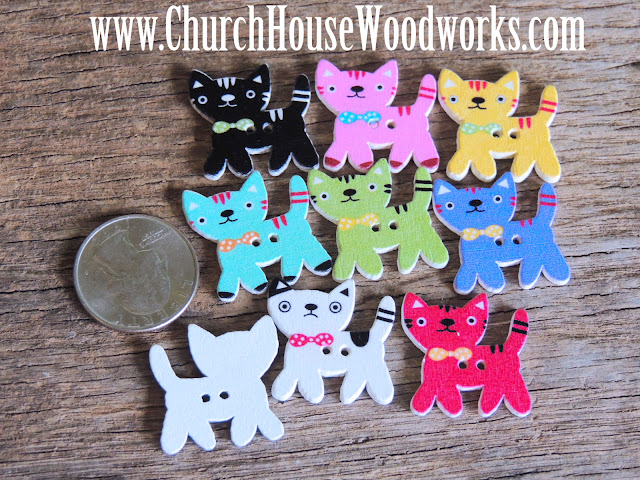 DIY Sewing Kitty Cat Buttons by Church House Woodworks