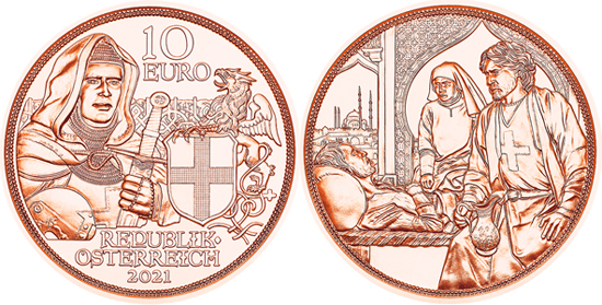 Austria 10 euro 2021 - Knights' Tales - Brotherhood