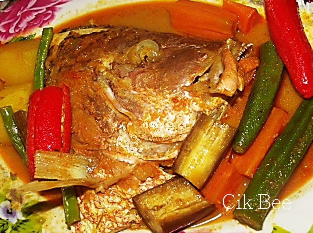 Resepi Kari Kepala Ikan Merah Pekat - Resepi Cik Bee