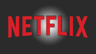 Netflix text logo with black gradient background