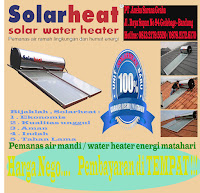 pemanas air mandi atau water heater PT . ANEKA SARANA GRAHA Jl . Raya Sapan No . 94 Gedebage , Bandung - Jawa barat Hotline : 0813.2179.5520 / 0878.2172.6170 Aneka Sarana Graha adalah distributor tunggal pemanas air mandi atau water heater Energi matahari " Solarheat Waterheater ". Dengan pertimbangan pemenuhan kebutuhan mandi air panas yang menjadi prioritas utama di semua kalangan,sehingga dengan produk yang canggih dan ramah lingkungan " SOLARHEAT " water heater menjamin keperluan mandi air panas setiap hari nya dengan menggunakan teknologi yang tepat dan pemanfaatan sumber daya alam yang melimpah di bumi indonesia. Dengan sistem Aman , Ekonomis , SOlarheat adalah jawaban yang tepat untuk anda , karena : - Tidak ada biaya listik ( karena air panas yang di hasil kan untuk mandi dari pemanasan matahari    sampai 65 derajat ) jadi tidak ada budget bulanan dan jauh dari resiko kesetrum atau kebocoran    energi karena SOLARHEAT memakai energi matahari .       - Praktis dalam penggunaan nya , karena tinggal puter - puter keran air panas maka selalu tersedi tidak kuatir    kehabisan air panas atau energi penghasil panas air mandi       Bijaklah dalam segala hal , bila ada teknologi yang menjamin KEAMANAN , EFISIENSI , & RAMAH LINGKUNGAN..karena produk yang tepat adalah jaminan kepuasan .      Hotline : 0813.2179.5520               0878.2172.6170 https://www.facebook.com/Waterheatermatahariindonesia-186028595181656/?fref=ts      Harga unit sudah termasuk pengiriman dan pemasangan,PEMBAYARAN setelah unit terpasang.....Harga negoitaible....garansi 5 th...    Kenyamanan adalah prioritas utama dalam pemenuhan mandi air panas setiap hari keluarga anda....Tanpa harus membayar tagihan di setiap pemakaian nya & tanpa ragu adanya resiko dari penggunaan nya,sangat efisien,ramah lingkungan,praktis.    ALASAN MEMILIH PENGGUNAAN SOLARHEAT WATERHEATER : 1.Prestisius    SOLARHEAT di rancang dengan desain yang prestisius,mencitrakan kemewahan dan tahan terhadap segala cuaca. 2.Effisiensi    SOLARHEAT menerapkan sistem pemanasan langsung ( Direct Heating ) yang sangat sesuai dengan kondisi cuaca di indonesia,Tanpa biaya energi karena menggunakan tenaga matahari untuk memenuhi kebutuhan mandi air panas setiap hari nya.Dan langsung tersedia 3.Berkualitas Dan Minim Perawatan    Material tahan karat menjamin air panas lebih higienis dan menyehatkan,Tidak menghabiskan biaya listrik hanya menggunakan energi matahari. 4.Aman dan Terjamin    - Solarheat yang di lengkapi ELCB yang berfungsi untuk melindungi dari resiko tersengat listrik,    - Desain sparepath yang tahan lama menjamin bebas Korosi untuk jangka waktu lama, Serta    - Thermostat yang berfungsi untuk pengendali suhu.  Aspek Solar  Water Heater Convensional Water Heater TEKNIK Dipasang di luar ruangan, dibuat dengan bahan berkualitas tinggi dan tahan akan perubahan cuaca Dipasang di dalam ruangan, dan produk tidak di disain untuk tahan akan perubahan cuaca,Pemakaian berkala berpengaruh keamanan elemen pemanas(penyebab Kesetrum/Meledak) EKONOMI Biaya yang digu- nakan untuk energy rendah Biaya yang di- pergunakan untuk energy tinggi & cenderung Hampir sama 1 unit SOLARHEAT LINGKUNGAN Bebas polusi sehingga sangat ramah lingkungan Memerlukan listrik atau gas dimana proses untuk menghasilkan kedua bahan bakar tersebut memerlukan pemba- karan bahan bakar fosil sehingga tidak ramah lingkungan KEAMANAN Sangat aman, baik untuk manusia maupun hewan Berpotensi menim- bulkan bahaya kebakaran atau sengatan listrik,,karena elemen pemanas di gunakan setiap hari    Garansi & After sales            Berkenaan dengan Garansi :            Bila produk pabrikan bermasalah maka penggantian unit baru adalah jaminan anda.              - 5 Tahun untuk Tabung Pemanas              - 5 Tahun untuk Kollektor Kaca              - 1 Tahun untuk elemen electrical  PROMOSI NEGOITABLE...............................................PROMOSI NEGOITABLE * Kamu tuhhh.. " KECEBONG " di katakan untuk waterheater matahari Nya mau    hemat energi,aman,tahan lama,ekonomis,purna jual,bergaransi ???          - Kenapa Harus Mahal ???????????????? * BUKTIKAN kalou SOLARHEAT WATERHEATER ,          - Waktu Garansi nya sama seperti Produk waterheater matahari Mu " KECEBONG " !!!!!!!!!!!          - Aftersales & Sparepath sama seperti Produk waterheater matahari Mu " KECEBONG " !!!!!!!          - Teknis , Cara kerja , Kgunaan sama sperti Produk waterheater matahari Mu " KECEBONG "          - Mandi air panas setiap hari pakai SOLARHEAT WATERHEATER tanpa biaya tambahan            Listrik / Gas & Kendala setiap hari nya sama  sperti Produk waterheater matahari Mu "            KECEBONG !!!!!!!!!!! * TERUS KENAPA HARUS BELI WATERHEATER MATAHARI Yang MAHAL Kalau ada      SOLARHEAT WATERHEATER yang EKONOMIS........dasar KECEBONG luhhh......!!!!! Note :- Harga unit mesin tidak termasuk biaya :                          - Instalansi Pipa Air Panas , sbb :                             * reffeng 1/2 inc Orange                     Rp.70.000 + Pemasangan                             * Wavin tigris Green 1/2 Inc               Rp.85.000 + Pemasangan           [ http://waterheatersolarheatindonesia.blogspot.co.id/ ] Facebook , Clik link :  [ https://www.facebook.com/Waterheatermatahariindonesia-186028595181656/?ref=bookmarks ]  Produk Kami :    1.SOLARHEAT               Informasi produk , Clik Link Web :                 https://www.facebook.com/waterheatersolarheat/ 2.WIKA               Informasi produk , Clik Link Web :               http://waterheaterindonesia31.blogspot.co.id/                                                                         https://www.facebook.com/Waterheatermatahariindonesia-186028595181656/  https://www.facebook.com/Waterheatermatahariindonesia-186028595181656/  https://www.facebook.com/Waterheatermatahariindonesia-186028595181656/          https://www.facebook.com/Waterheatermatahariindonesia-186028595181656/  https://www.facebook.com/Waterheatermatahariindonesia-186028595181656/  https://www.facebook.com/Waterheatermatahariindonesia-186028595181656/ https://www.facebook.com/Waterheatermatahariindonesia-186028595181656/      https://www.facebook.com/Waterheatermatahariindonesia-186028595181656/ https://www.facebook.com/Waterheatermatahariindonesia-186028595181656/  https://www.facebook.com/Waterheatermatahariindonesia-186028595181656/ https://www.facebook.com/Waterheatermatahariindonesia-186028595181656/  https://www.facebook.com/Waterheatermatahariindonesia-186028595181656/ https://www.facebook.com/Waterheatermatahariindonesia-186028595181656/   https://www.facebook.com/Waterheatermatahariindonesia-186028595181656/   https://www.facebook.com/Waterheatermatahariindonesia-186028595181656/   https://www.facebook.com/Waterheatermatahariindonesia-186028595181656/   https://www.facebook.com/Waterheatermatahariindonesia-186028595181656/